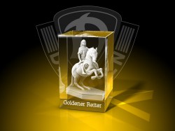 Goldener Reiter dynamisch - Quader – GLASFOTO.COM